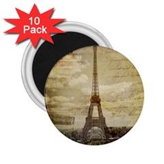 Elegant Vintage Paris Eiffel Tower Art 2 25  Button Magnet (10 Pack) by chicelegantboutique