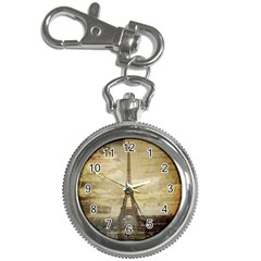 Elegant Vintage Paris Eiffel Tower Art Key Chain & Watch by chicelegantboutique