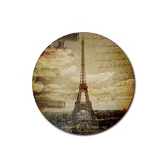 Elegant Vintage Paris Eiffel Tower Art Drink Coasters 4 Pack (round)