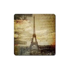 Elegant Vintage Paris Eiffel Tower Art Magnet (square)