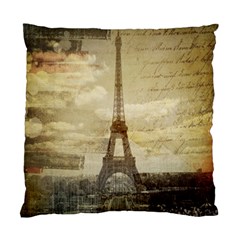 Elegant Vintage Paris Eiffel Tower Art Cushion Case (two Sided)  by chicelegantboutique