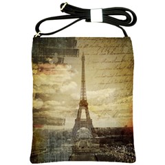 Elegant Vintage Paris Eiffel Tower Art Shoulder Sling Bag by chicelegantboutique