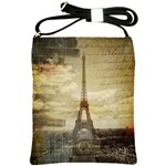 Elegant Vintage Paris Eiffel Tower Art Shoulder Sling Bag Front