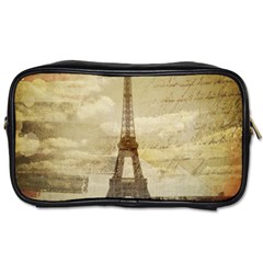 Elegant Vintage Paris Eiffel Tower Art Travel Toiletry Bag (one Side)