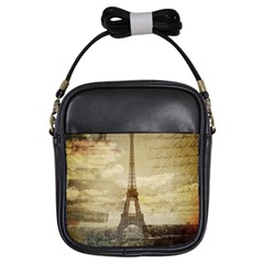 Elegant Vintage Paris Eiffel Tower Art Girl s Sling Bag