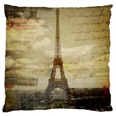 Elegant Vintage Paris Eiffel Tower Art Large Cushion Case (single Sided) 