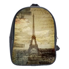 Elegant Vintage Paris Eiffel Tower Art School Bag (xl)