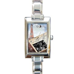 French Postcard Vintage Paris Eiffel Tower Rectangular Italian Charm Watch by chicelegantboutique