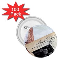 French Postcard Vintage Paris Eiffel Tower 1 75  Button (100 Pack) by chicelegantboutique