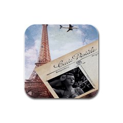 French Postcard Vintage Paris Eiffel Tower Drink Coasters 4 Pack (square)