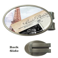 French Postcard Vintage Paris Eiffel Tower Money Clip (oval)