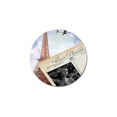 French Postcard Vintage Paris Eiffel Tower Golf Ball Marker 4 Pack by chicelegantboutique