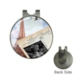 French Postcard Vintage Paris Eiffel Tower Hat Clip with Golf Ball Marker Front