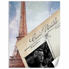 French Postcard Vintage Paris Eiffel Tower Canvas 12  X 16  (unframed) by chicelegantboutique