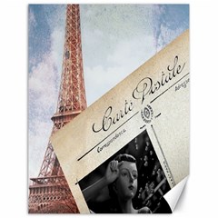 French Postcard Vintage Paris Eiffel Tower Canvas 18  X 24  (unframed) by chicelegantboutique