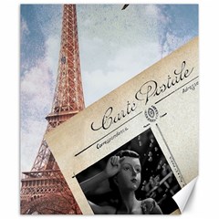 French Postcard Vintage Paris Eiffel Tower Canvas 20  X 24  (unframed) by chicelegantboutique