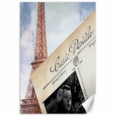 French Postcard Vintage Paris Eiffel Tower Canvas 20  X 30  (unframed)