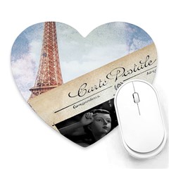 French Postcard Vintage Paris Eiffel Tower Mouse Pad (heart) by chicelegantboutique