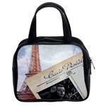 French Postcard Vintage Paris Eiffel Tower Classic Handbag (Two Sides) Front