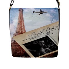 French Postcard Vintage Paris Eiffel Tower Flap Closure Messenger Bag (large) by chicelegantboutique