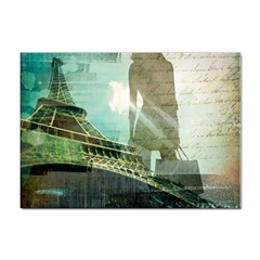 Modern Shopaholic Girl  Paris Eiffel Tower Art  A4 Sticker 100 Pack