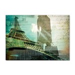 Modern Shopaholic Girl  Paris Eiffel Tower Art  A4 Sticker 100 Pack Front