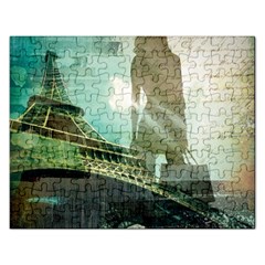 Modern Shopaholic Girl  Paris Eiffel Tower Art  Jigsaw Puzzle (rectangle) by chicelegantboutique