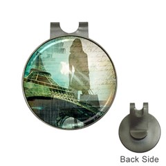 Modern Shopaholic Girl  Paris Eiffel Tower Art  Hat Clip With Golf Ball Marker by chicelegantboutique