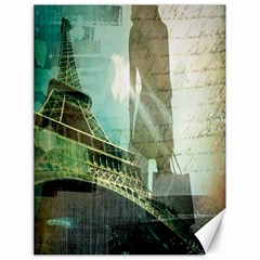 Modern Shopaholic Girl  Paris Eiffel Tower Art  Canvas 18  X 24  (unframed)