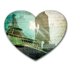 Modern Shopaholic Girl  Paris Eiffel Tower Art  Mouse Pad (heart) by chicelegantboutique