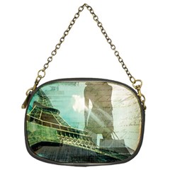 Modern Shopaholic Girl  Paris Eiffel Tower Art  Chain Purse (one Side) by chicelegantboutique