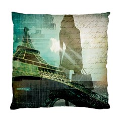 Modern Shopaholic Girl  Paris Eiffel Tower Art  Cushion Case (single Sided)  by chicelegantboutique