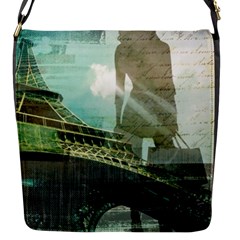 Modern Shopaholic Girl  Paris Eiffel Tower Art  Flap Closure Messenger Bag (small) by chicelegantboutique