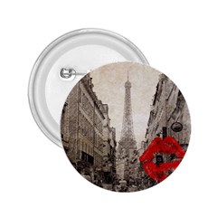 Elegant Red Kiss Love Paris Eiffel Tower 2 25  Button by chicelegantboutique