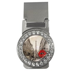 Elegant Red Kiss Love Paris Eiffel Tower Money Clip (cz) by chicelegantboutique