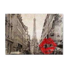 Elegant Red Kiss Love Paris Eiffel Tower A4 Sticker 10 Pack