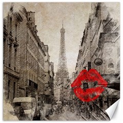 Elegant Red Kiss Love Paris Eiffel Tower Canvas 12  X 12  (unframed) by chicelegantboutique