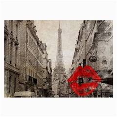 Elegant Red Kiss Love Paris Eiffel Tower Glasses Cloth (large, Two Sided) by chicelegantboutique