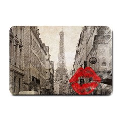 Elegant Red Kiss Love Paris Eiffel Tower Small Door Mat by chicelegantboutique