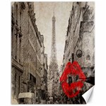 Elegant Red Kiss Love Paris Eiffel Tower Canvas 11  x 14  (Unframed) 10.95 x13.48  Canvas - 1