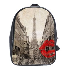 Elegant Red Kiss Love Paris Eiffel Tower School Bag (xl) by chicelegantboutique