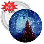 Elegant Winter Snow Flakes Gate Of Victory Paris France 3  Button (10 pack) Front