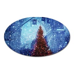 Elegant Winter Snow Flakes Gate Of Victory Paris France Magnet (oval) by chicelegantboutique