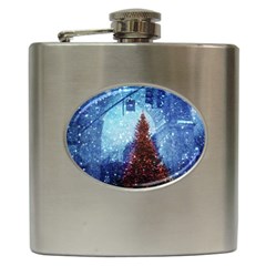 Elegant Winter Snow Flakes Gate Of Victory Paris France Hip Flask by chicelegantboutique