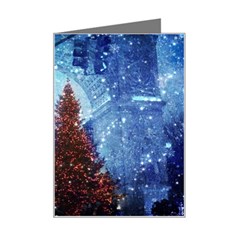 Elegant Winter Snow Flakes Gate Of Victory Paris France Mini Greeting Card by chicelegantboutique