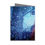 Elegant Winter Snow Flakes Gate Of Victory Paris France Mini Greeting Card Right