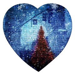 Elegant Winter Snow Flakes Gate Of Victory Paris France Jigsaw Puzzle (heart) by chicelegantboutique