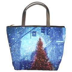 Elegant Winter Snow Flakes Gate Of Victory Paris France Bucket Bag by chicelegantboutique