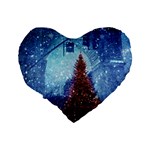 Elegant Winter Snow Flakes Gate Of Victory Paris France 16  Premium Heart Shape Cushion  Back