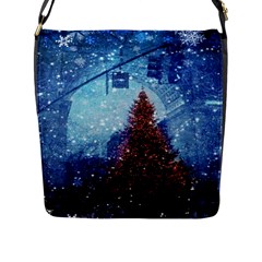 Elegant Winter Snow Flakes Gate Of Victory Paris France Flap Closure Messenger Bag (large) by chicelegantboutique